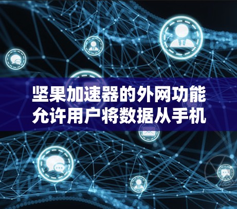 坚果加速器的外网功能允许用户将数据从手机发送到外部存储设备，如SSD、硬盘或外部存储。以下是对该功能的详细说明