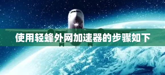 使用轻蜂外网加速器的步骤如下