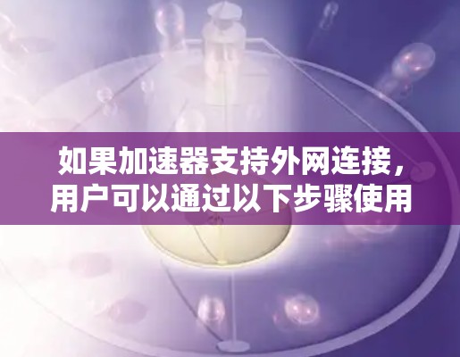 如果加速器支持外网连接，用户可以通过以下步骤使用外网加速下载文件