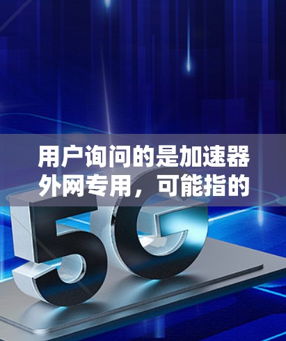 用户询问的是加速器外网专用，可能指的是支持在外网使用加速器软件的加速器。以下是一些常见的加速器软件及其使用方法，供您参考
