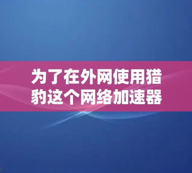 为了在外网使用猎豹这个网络加速器，可以按照以下步骤操作
