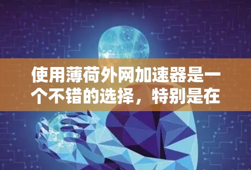使用薄荷外网加速器是一个不错的选择，特别是在需要快速连接和处理多任务时。以下是使用薄荷外网加速器的步骤和注意事项