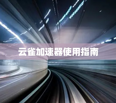 云雀加速器使用指南