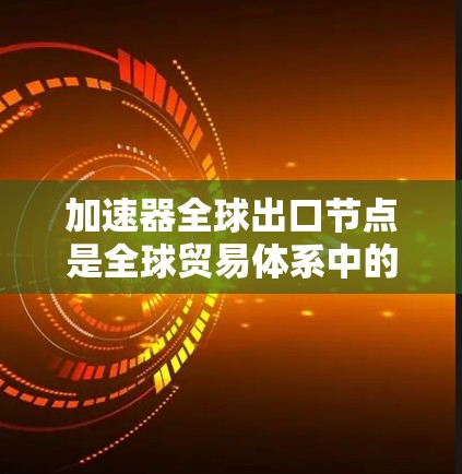 加速器全球出口节点是全球贸易体系中的关键组成部分，它们在全球范围内提供多种服务，帮助企业高效地将产品和服务运输出口。以下是对加速器全球出口节点的详细介绍