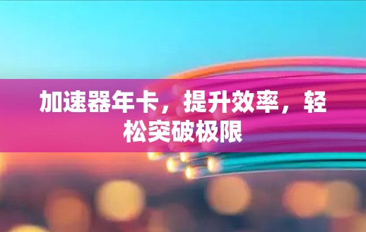 加速器年卡，提升效率，轻松突破极限
