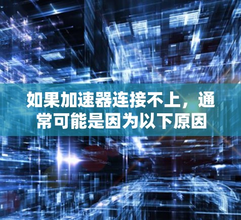 如果加速器连接不上，通常可能是因为以下原因