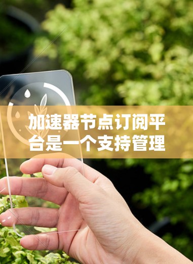 加速器节点订阅平台是一个支持管理加速器节点的工具，帮助用户高效处理加速器文件的自动播放功能。以下是详细介绍