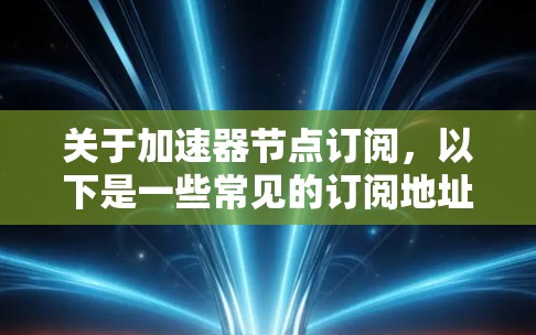 关于加速器节点订阅，以下是一些常见的订阅地址和建议