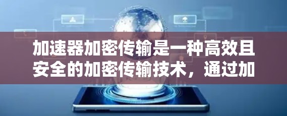 加速器加密传输是一种高效且安全的加密传输技术，通过加速器实现数据的加密和解密，以提高传输效率和安全性。以下是对加速器加密传输的详细总结