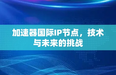 加速器国际IP节点，技术与未来的挑战