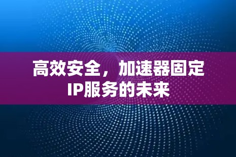高效安全，加速器固定IP服务的未来