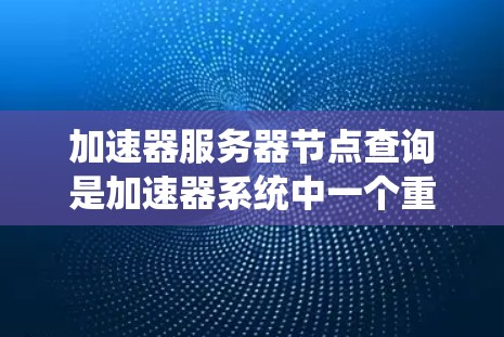 加速器服务器节点查询是加速器系统中一个重要的操作，以下是详细的步骤指南