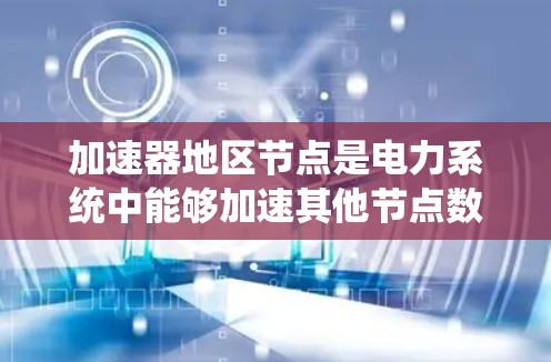 加速器地区节点是电力系统中能够加速其他节点数据处理的节点，它们在处理并行、实时、高效等多种任务方面具有不同的优势。以下是对其优缺点的总结和比较