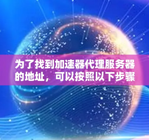 为了找到加速器代理服务器的地址，可以按照以下步骤进行