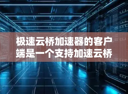 极速云桥加速器的客户端是一个支持加速云桥应用的本地软件工具。以下是对极速云桥加速器客户端的详细说明，涵盖了安装、配置、使用和维护的步骤
