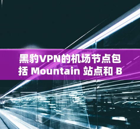 黑豹VPN的机场节点包括 Mountain 站点和 Blue 站点，这些节点提供可靠和丰富的VPN服务。以下是一些推荐的服务器，根据黑豹VPN的网络结构和地理位置来选择