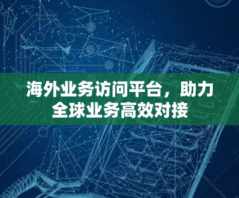 海外业务访问平台，助力全球业务高效对接