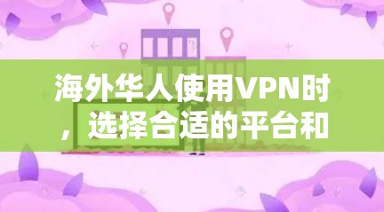 海外华人使用VPN时，选择合适的平台和工具非常重要，因为这些平台和工具的安全性直接影响到用户的隐私和数据安全。以下是一些推荐的 VPN 平台和工具，供海外华人参考