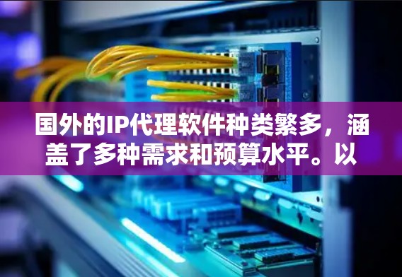 国外的IP代理软件种类繁多，涵盖了多种需求和预算水平。以下是一些推荐的国外IP代理软件，供您参考